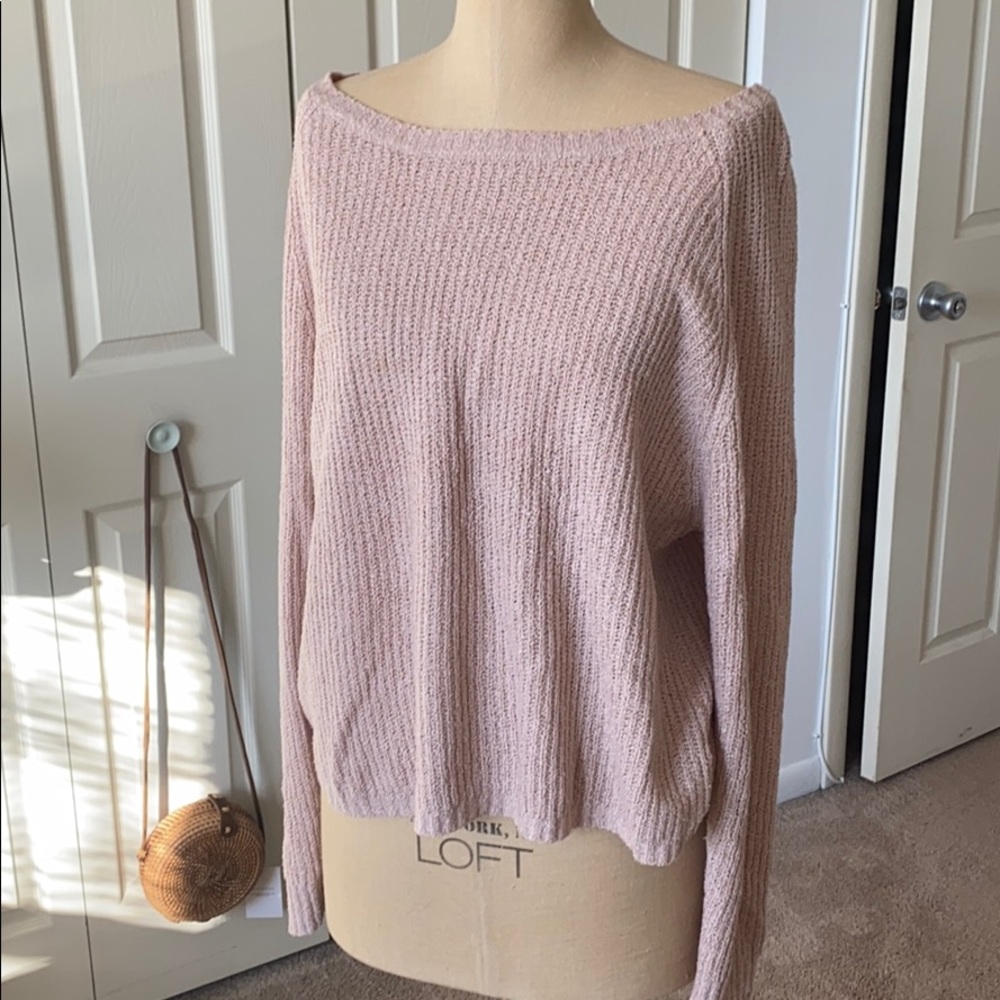 Lulu’s off shoulder knit sweater